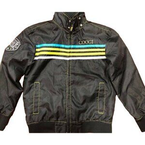 COOGI Windbreaker Jacket Boys S Black Striped Full Zip Long Sleeve Coat Kids